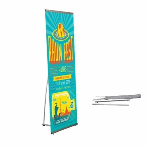 Das preisgünstige Kakemono mit Hülle ist ein idealer Werbeträger für Ausstellungen, der eine perfekte Spannung und Stabilität bietet. Es besteht aus einem Visual-Stand aus naturfarbenem, eloxiertem Aluminium, der für Poster mit einer Stärke von bis zu 0,7 mm geeignet ist, und ist dank der flexiblen Hülle leicht zu transportieren. Erhältlich zum Online-Kauf bei C.Diff Prom mit schneller Lieferung in die Schweiz.