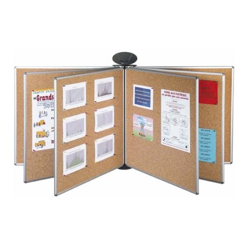 Drehbare Korkplatten mit naturfarbenem, eloxiertem Aluminiumrahmen, ideal für das Anbringen verschiedener Botschaften mittels Pins, erhältlich in verschiedenen Formaten und Mengen, mit einer maximalen Kapazität von 12 Seiten, sind mit schneller Lieferung in der ganzen Schweiz bei C.Diff Prom erhältlich.