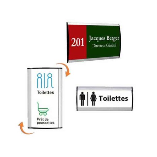 Alusign® Budget-Namensschilder aus Aluminium mit einer leicht gewölbten Form, die ein elegantes Design mit schwarzen Endstücken und entspiegelten Plexiglasschützern bietet. Sie können online bei C.Diff Prom bestellt werden und werden schnell in der Schweiz geliefert.