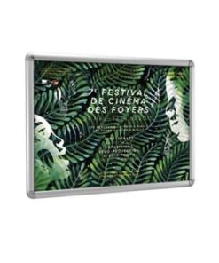 Cadres d'affichage muraux en aluminium anodisé avec options d'angles droits ou coins chromés arrondis, dotés de plexiglas anti-reflets et anti-UV pour une protection optimale contre le jaunissement, disponibles à l'achat en ligne chez C.Diff Prom avec une livraison rapide en Suisse.