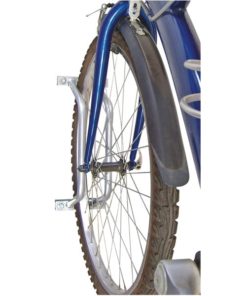 Support pour un vélo, entièrement métallique et anti-corrosion, adapté à tous types de pneus, modulable et fixable au mur ou au sol, disponible à l'achat en ligne sur C.Diff Prom avec livraison rapide en Suisse.